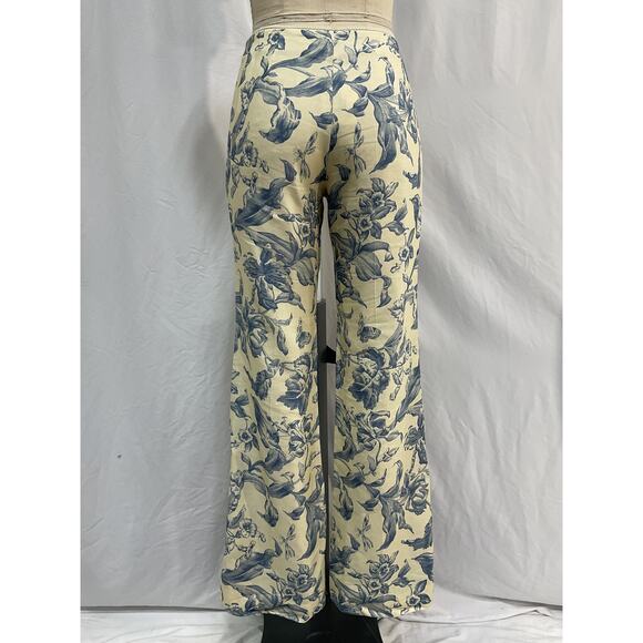 Sandro 'Joseph' Blue Viscose Flared Leg Pants Size 4 - Picture 3 of 5